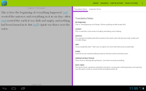 This is a view of translationStudio's translation notes for the Open Bible Stories. We want to create resources for Bible translation.
